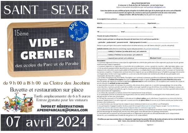 Vide greniers des écoles