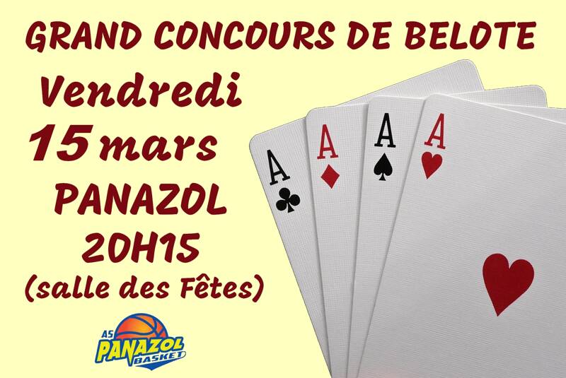 Concours de belote le 15/03 à Panazol