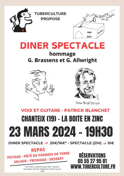 DINER SPECTACLE - HOMMAGE G. BRASSENS