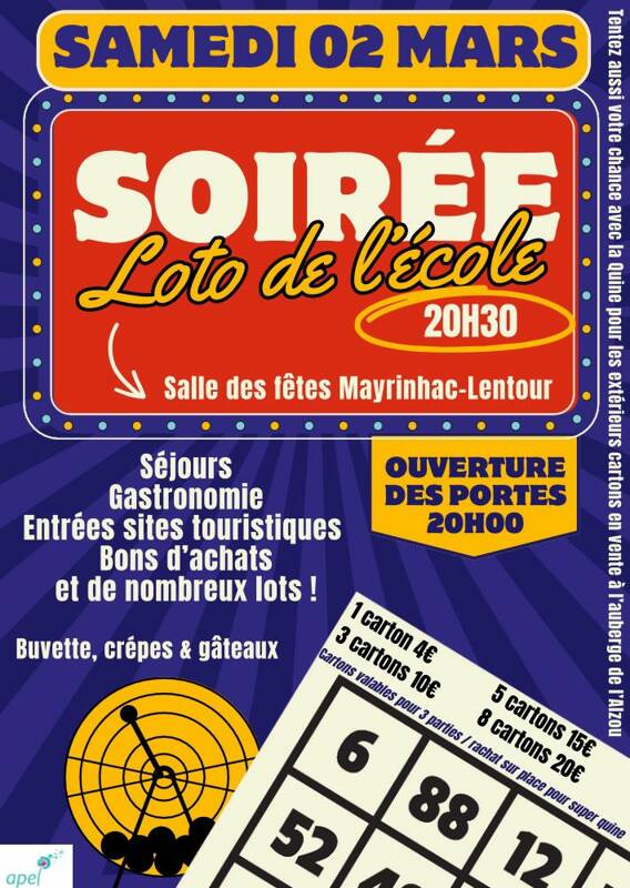 Loto de l'école Notre Dame à Mayrinhac-Lentour