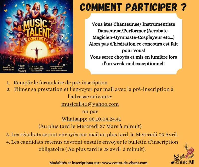 Concours Music'All Talent Contest