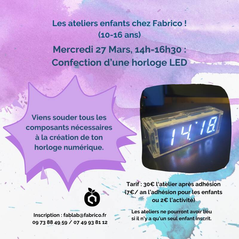 Les ateliers enfants chez Fabrico ! (10-16 ans)