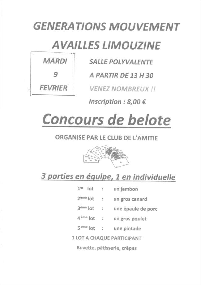 CONCOURS DE BELOTE