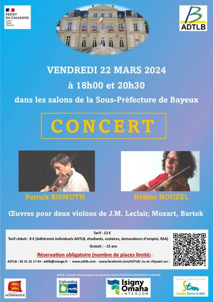 Concert  « Du Baroque au Contemporain » avec Patrick BISMUTH et Hélène HOUZEL, violons
