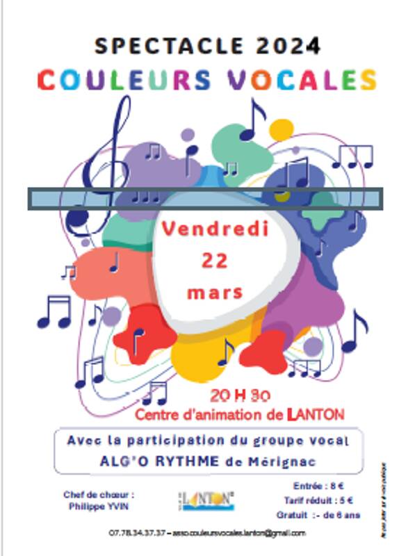 SPECTACLE VOCAL COULEURS VOCALES LANTON