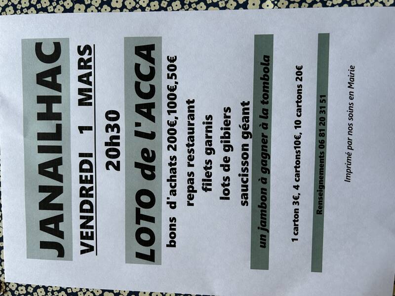 Loto de l’ACCA de Janailhac