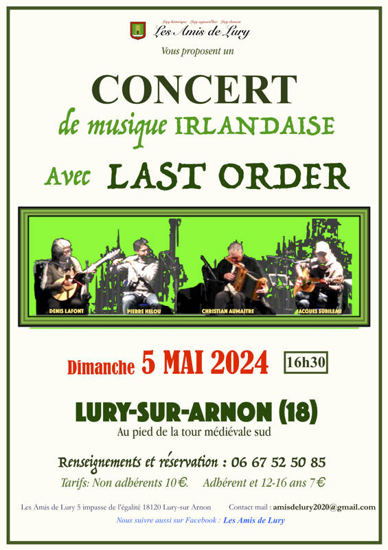 Concert de musique Irlandaise avec le groupe: