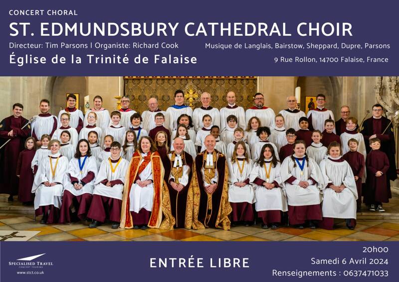 Concert Exceptionnel du Choeur de la Cathédrale de St. Edmundsbury (UK) à l'Eglise de la Sainte Trinité Falaise - entrée libre !
