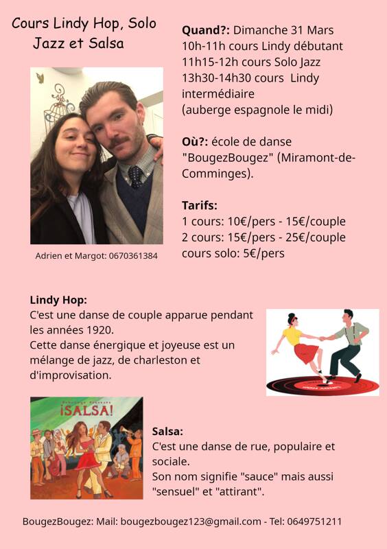 Cours danse Lindy Hop et Solo Jazz