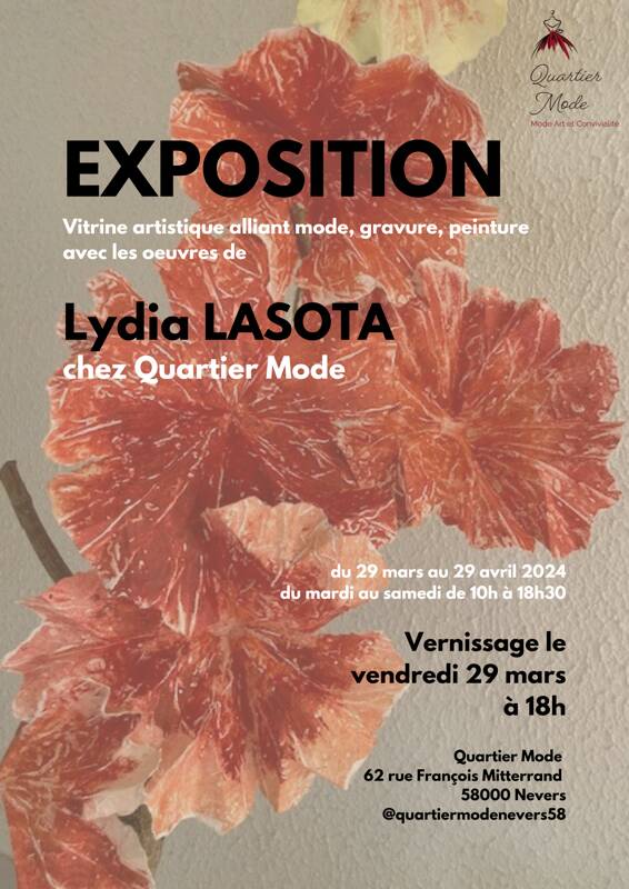 Vitrine artistique de Lydia LASOTA à Quartier Mode