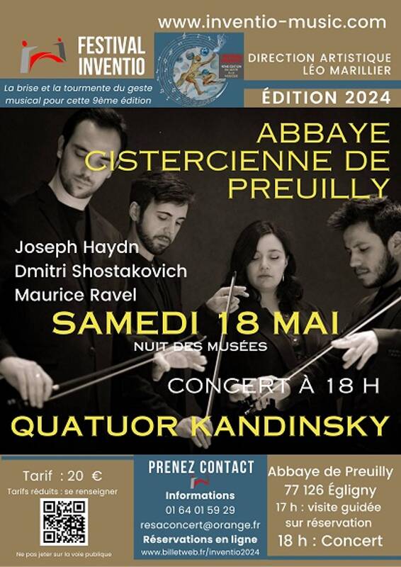 Festival INVENTIO : Quatuor KANDINSKY à l'abbaye de Preuilly
