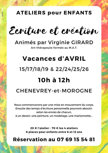 Vacances d'avril : ateliers 