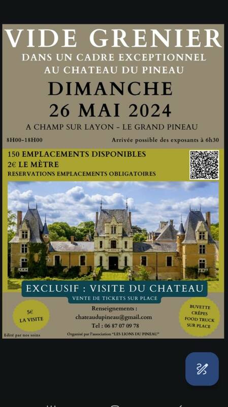 VIDE GRENIER ET VISITE D'UNE PARTIE DU CHATEAU DU PINEAU