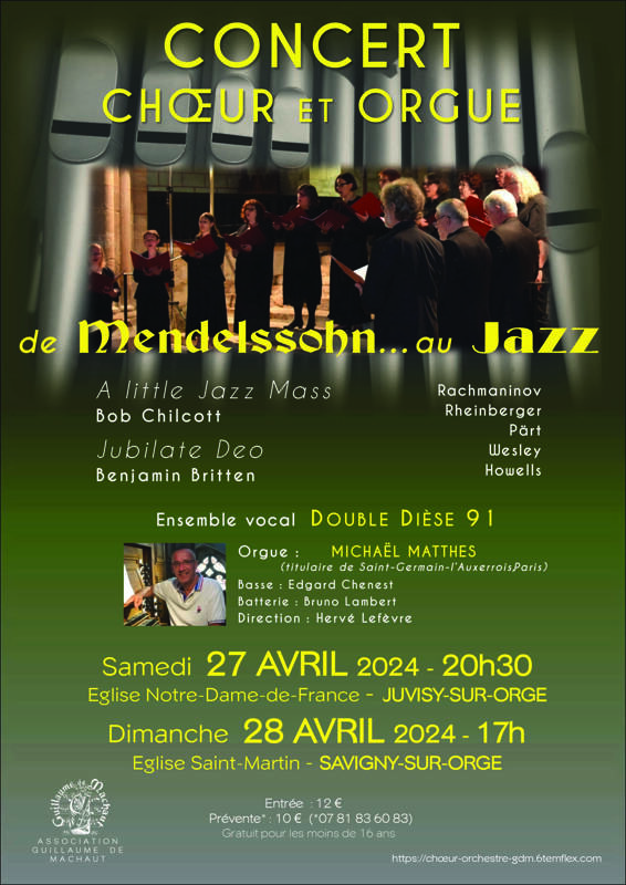 De Mendelssohn au Jazz, concert de l’Ensemble Vocal Double Dièse 91