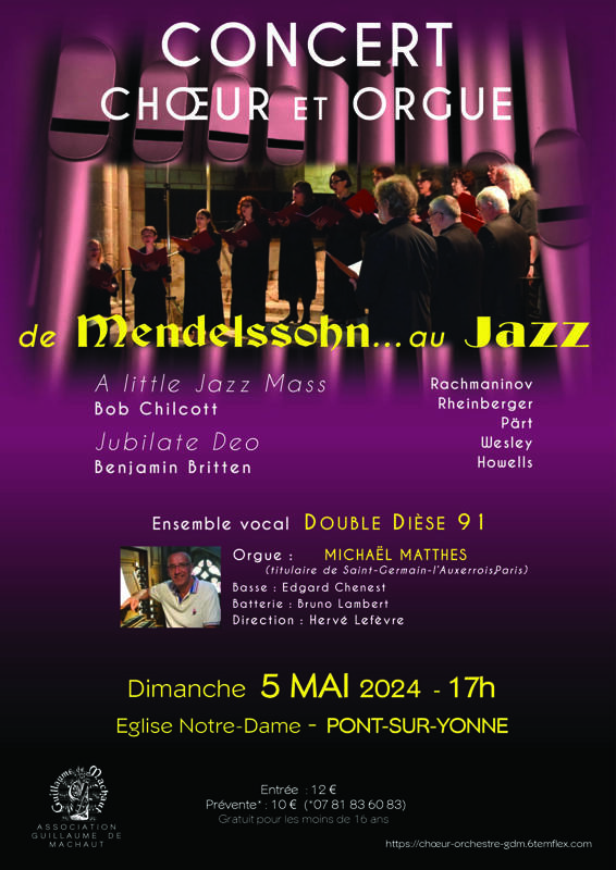 De Mendelssohn au Jazz, concert de l’Ensemble Vocal Double Dièse 91