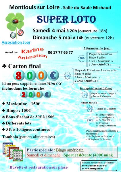 Super LOTO final 800€ (+ partie 200€) - Karine Animation