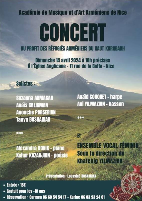 Concert Caritatif au profit des réfugiés arméniens du Haut Karabakh