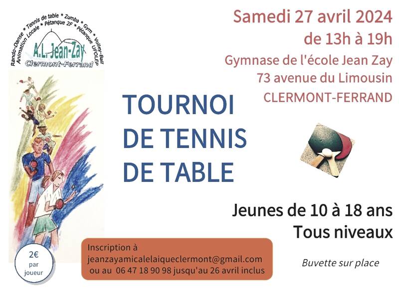 Tournoi de tennis de table jeunes