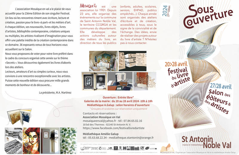 SOUS COUVERTURE FESTIVAL DU LIVRE D'ARTISTE ET SALON DES EDITEURS