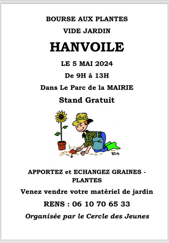 Bourse aux plantes vide jardin