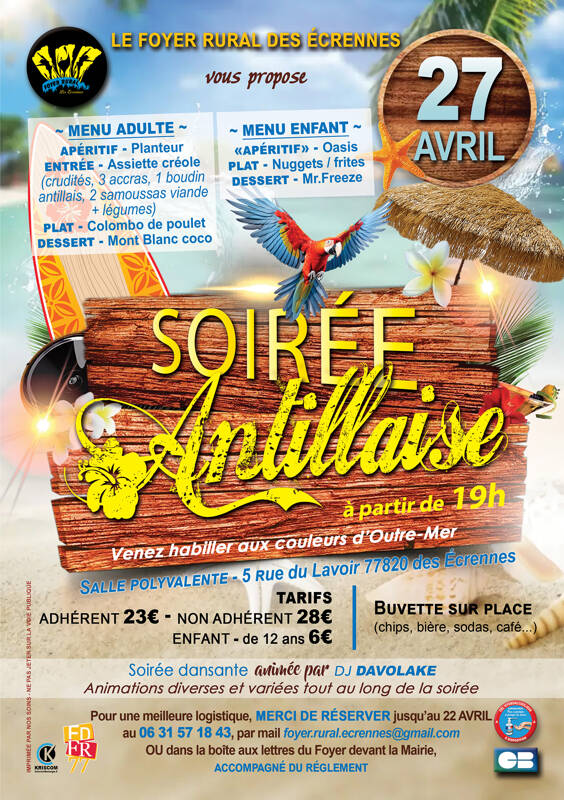 Soirée Antillaise à Les Ecrennes