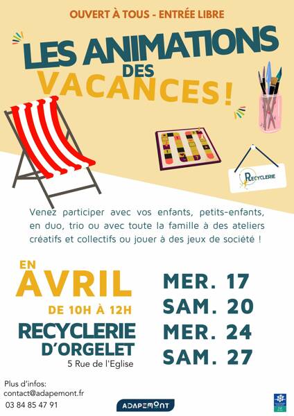 Les animations des vacances