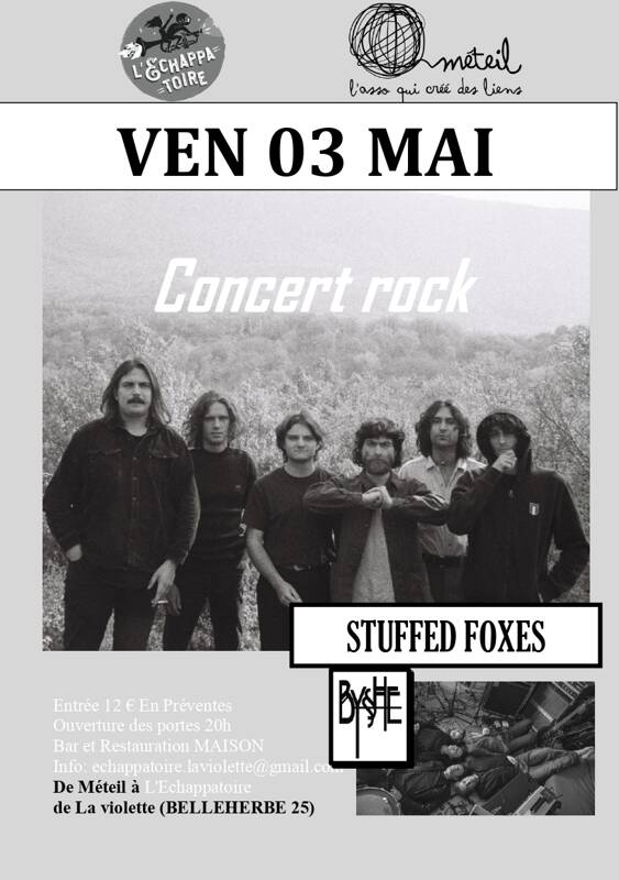 Concert Rock Méteil avec Bysshe et Stuffed Foxes