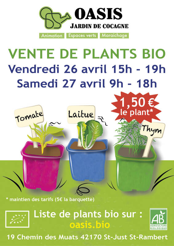 Vente de plants bio - OASIS Jardin de Cocagne