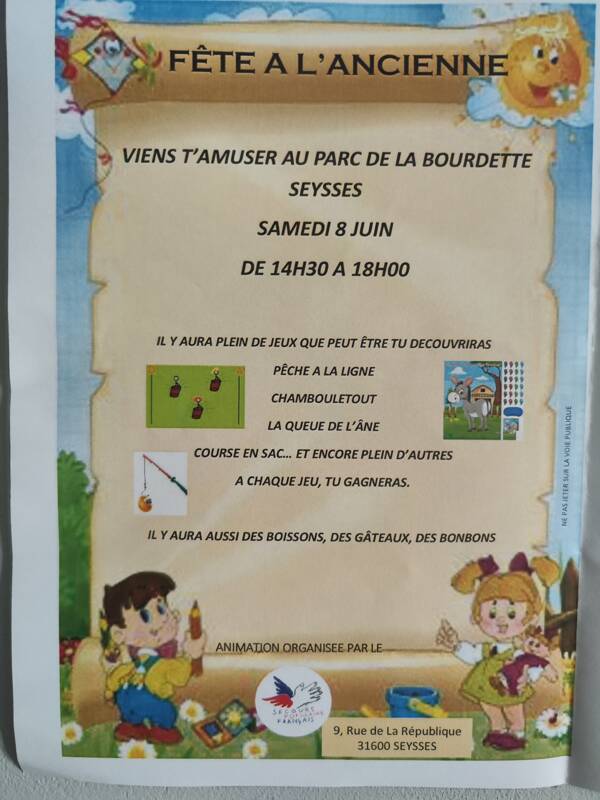 FÊTE À L' ANCIENNE POUR LES ENFANTS