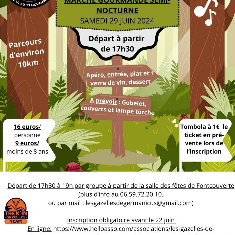 Marche gourmande semi-nocturne de fontcouverte