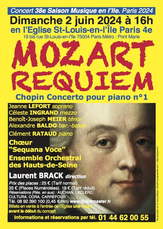 Mozart : Requiem et Chopin : Concerto pour piano et Orchestre N°1