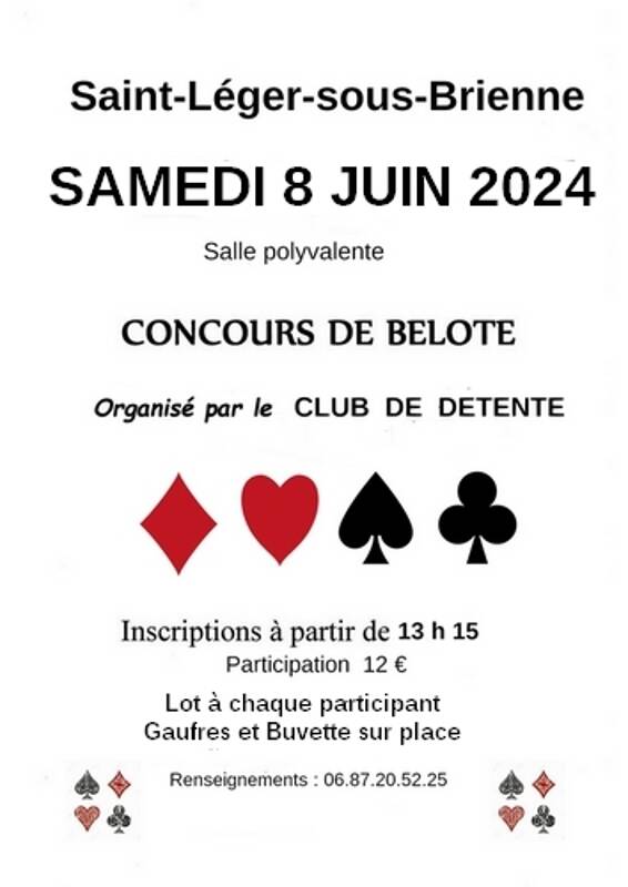 Concours de belote Saint-Léger-sous-Brienne 10500