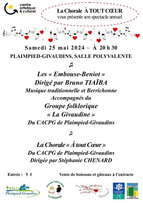 Concert annuel de la Chorale A TOUT COEUR de Plaimpied Givaudins