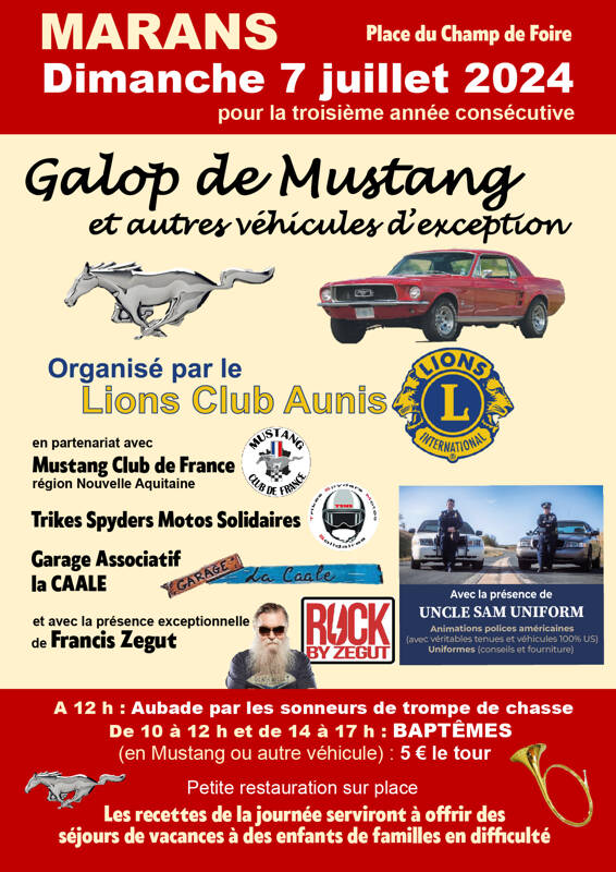 Gaplop de Mustangs et véhicules d'exception