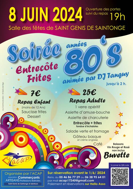 Soirée années 80 / entrecôte frites