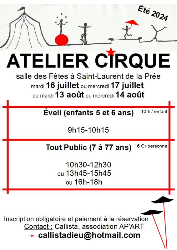 Ateliers Cirque, pendant les vacances d'été