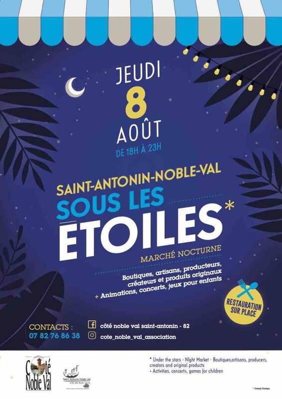 Marché Nocturne de Saint Antonin Noble Val Sous les étoiles