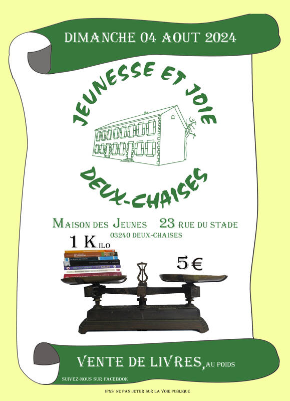 Stand vente de livres au kg
