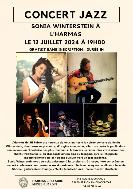 Concert de Jazz, Sonia Winterstein à l'Harmas