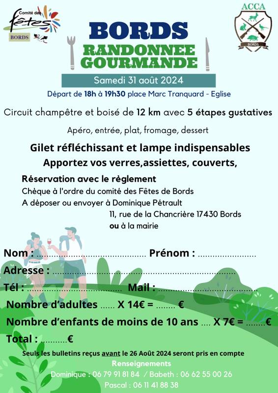 Randonnée gourmande de Bords