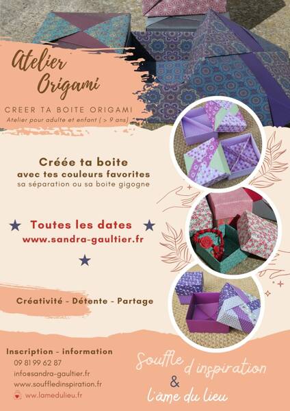 Atelier d'initiation à l'art de la boite en origami chez Popote et papote