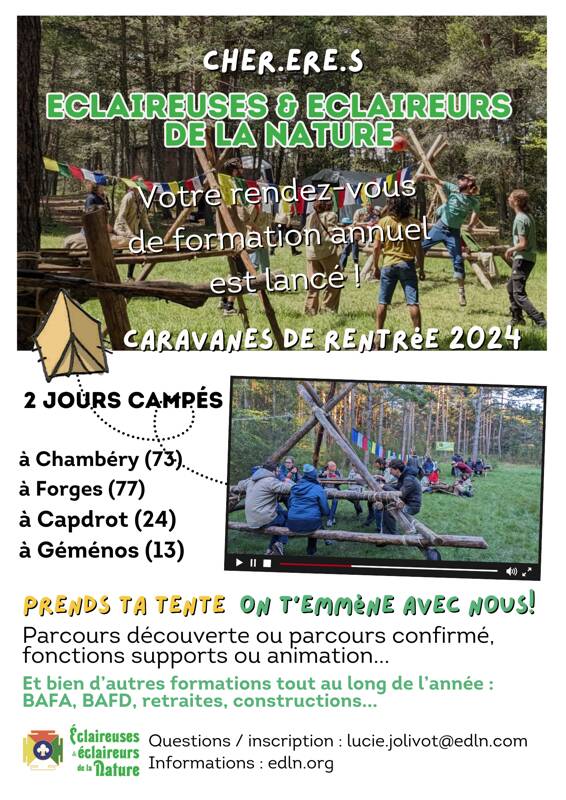 Caravane de Formation adultes Elaireuses et Eclaireurs de la Nature