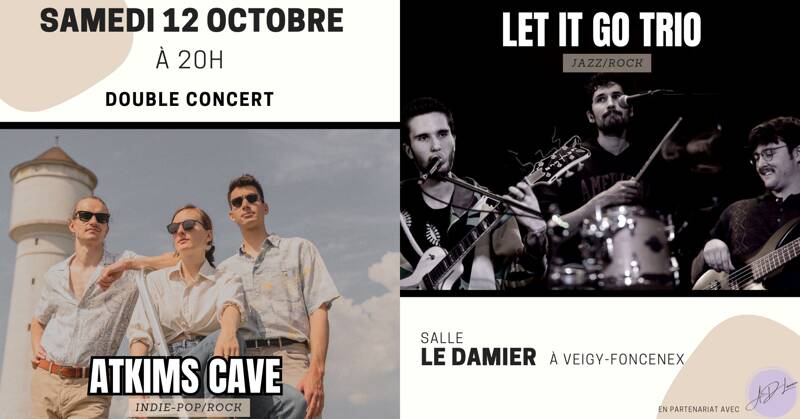 Double concert Let it Go Trio et Atkims Cave, Salle du Damier à Veigy le 12/10/24