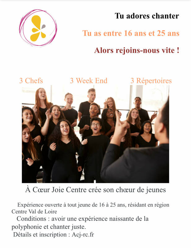 Création d'un chœur de jeunes 16/25 ans en Région Centre