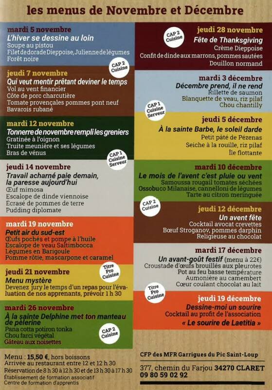 Restaurant pédagogique Les Passerilles