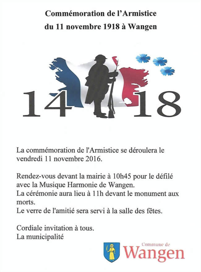 Commémoration de l'Armistice à Wangen