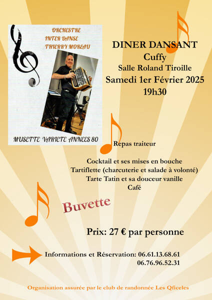 Dîner dansant du 1er février à Cuffy