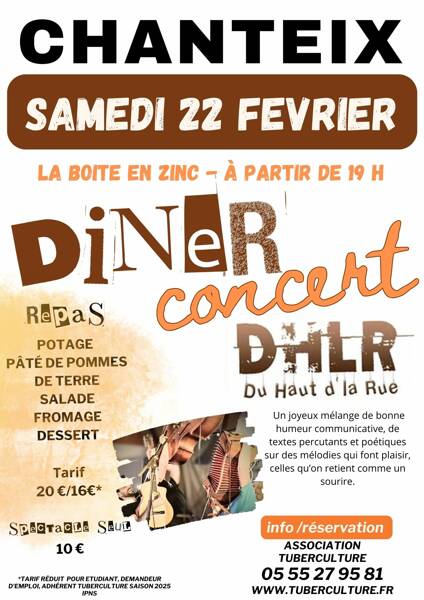 DINER SPECTACLE - DU HAUT D' LA RUE
