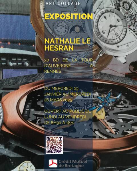 Exposition d'art collage de nathalie le hesran