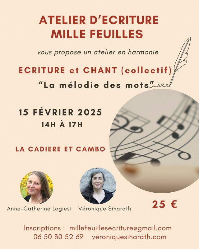 LA MELODIE DES MOTS : atelier écriture et chant collectif